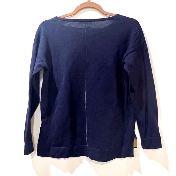 White Stuff Organic Cotton Blend Navy Blue Sweater Small - Picture 3 of 12